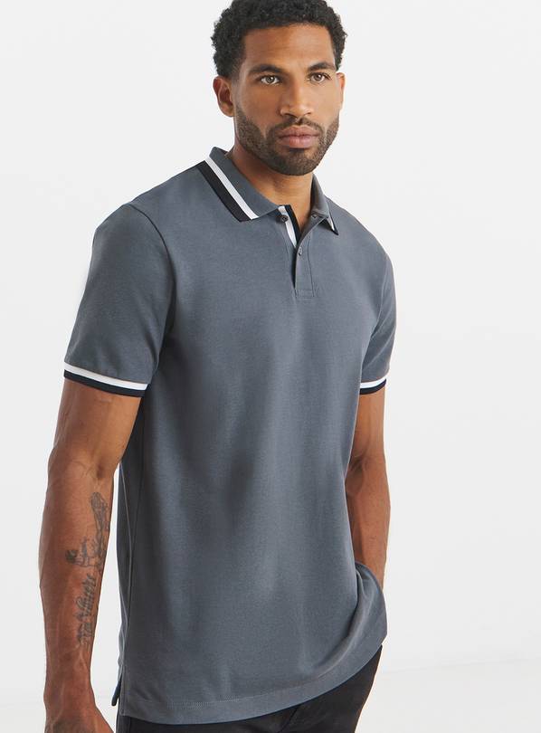 JACAMO Tipped Pique Polo Long 2XL