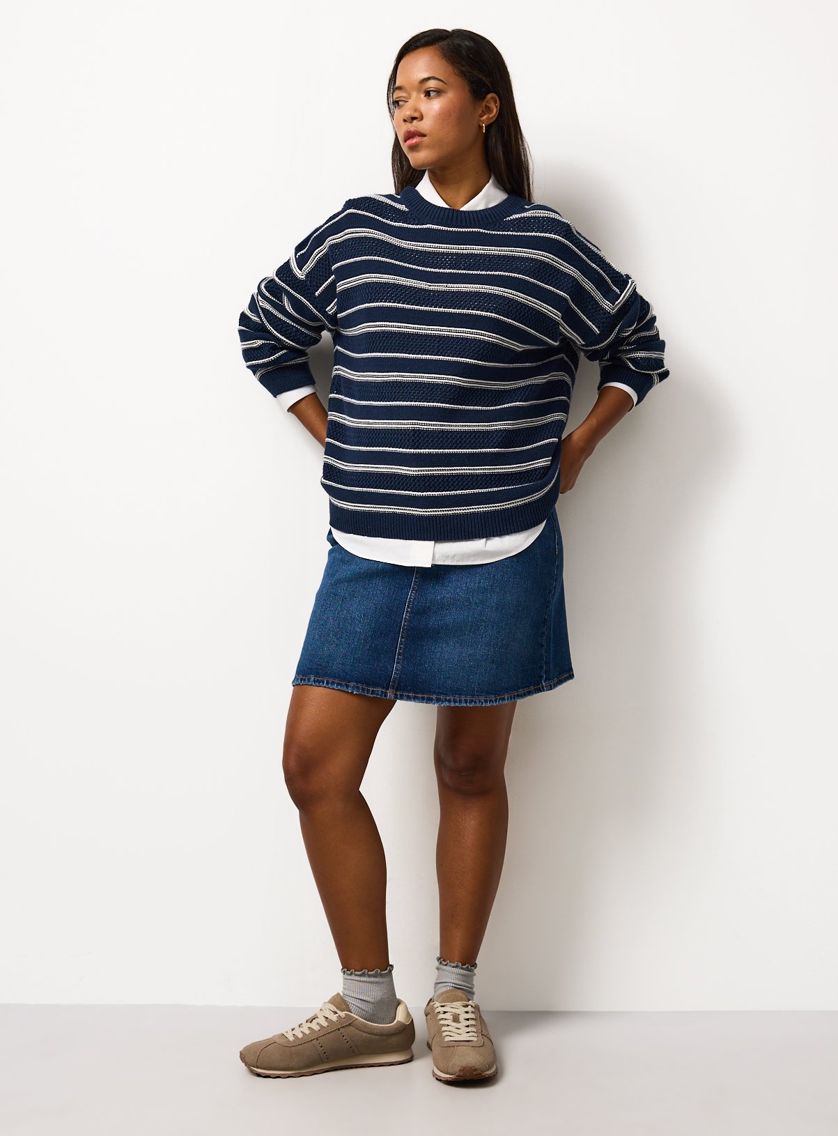 Navy Nautical Stripe Oversized Jumper 10 - Image 2 thumbnail