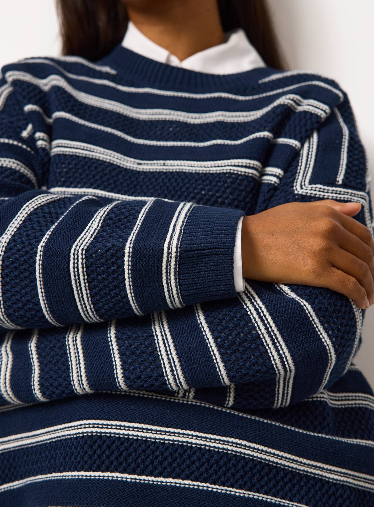 Navy Nautical Stripe Oversized Jumper 10 - Image 3