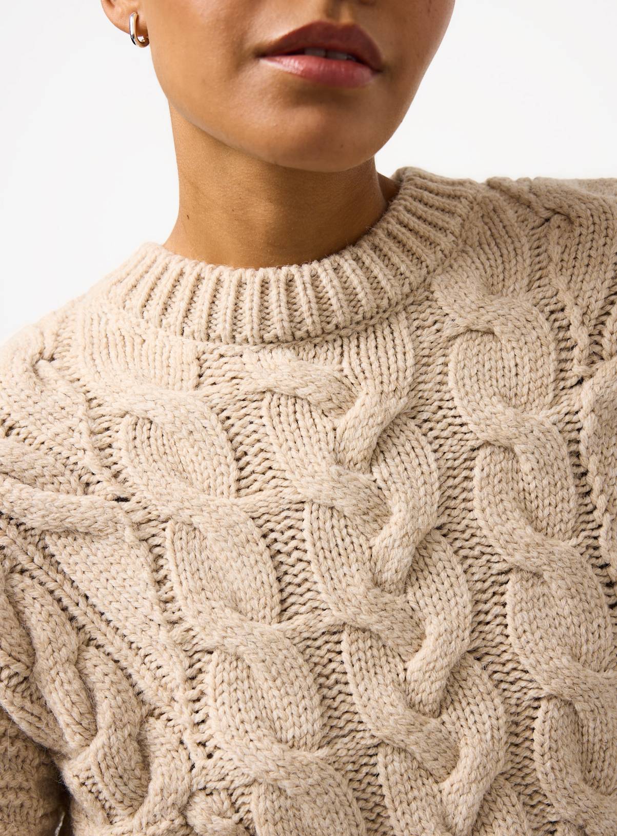 Neutral Oversized Cable Knitted Jumper XL - Image 2