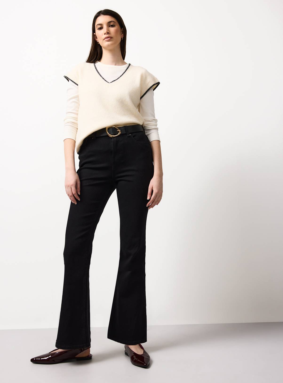 Black Denim Slim Fit Flares 14L - Image 3
