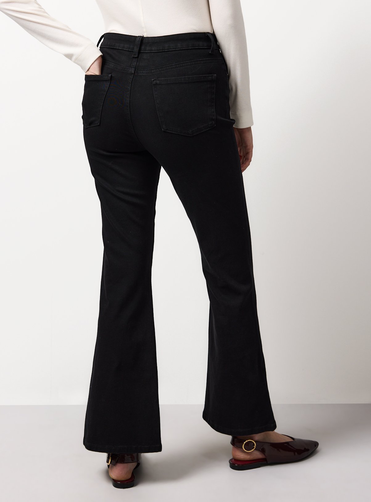 Buy Black Denim Slim Fit Flares 10L | Jeans | Tu