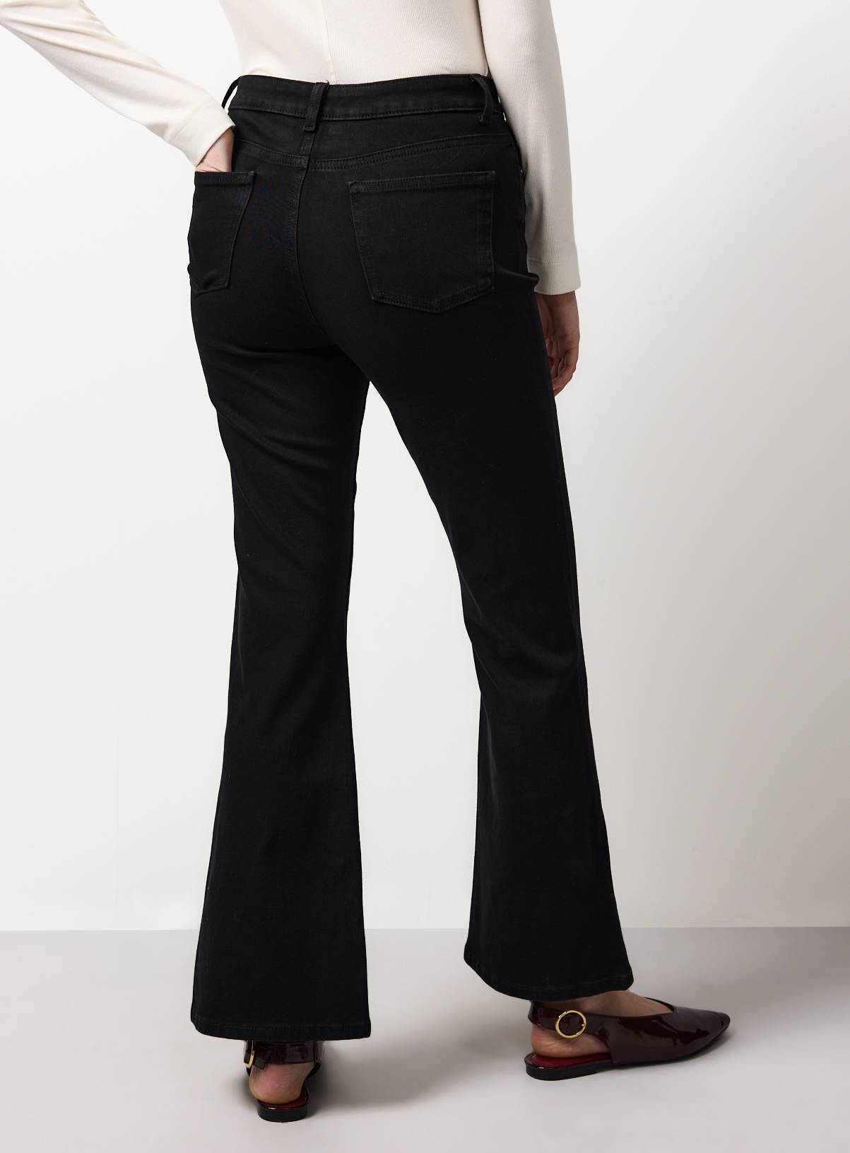 Black Denim Slim Fit Flares 14L - Image 4