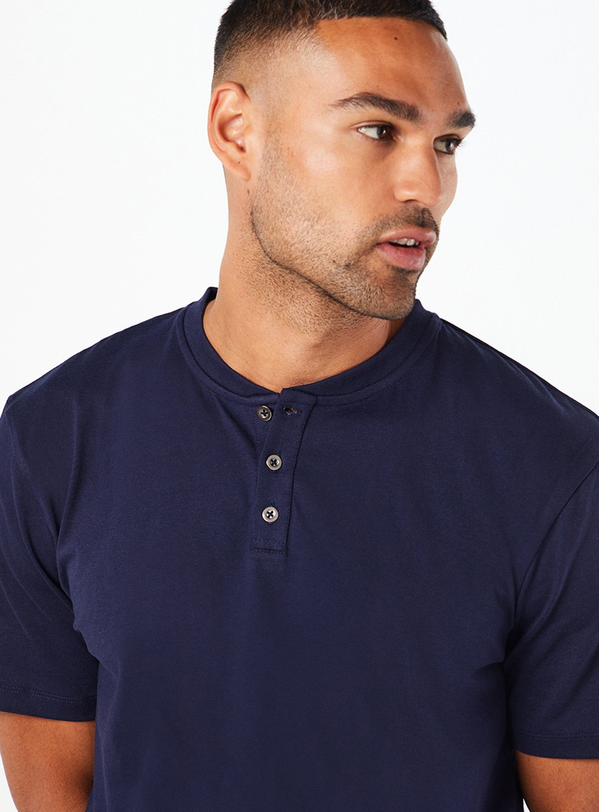 BURTON Navy Grandad Neck T Shirt S - Image 5 thumbnail