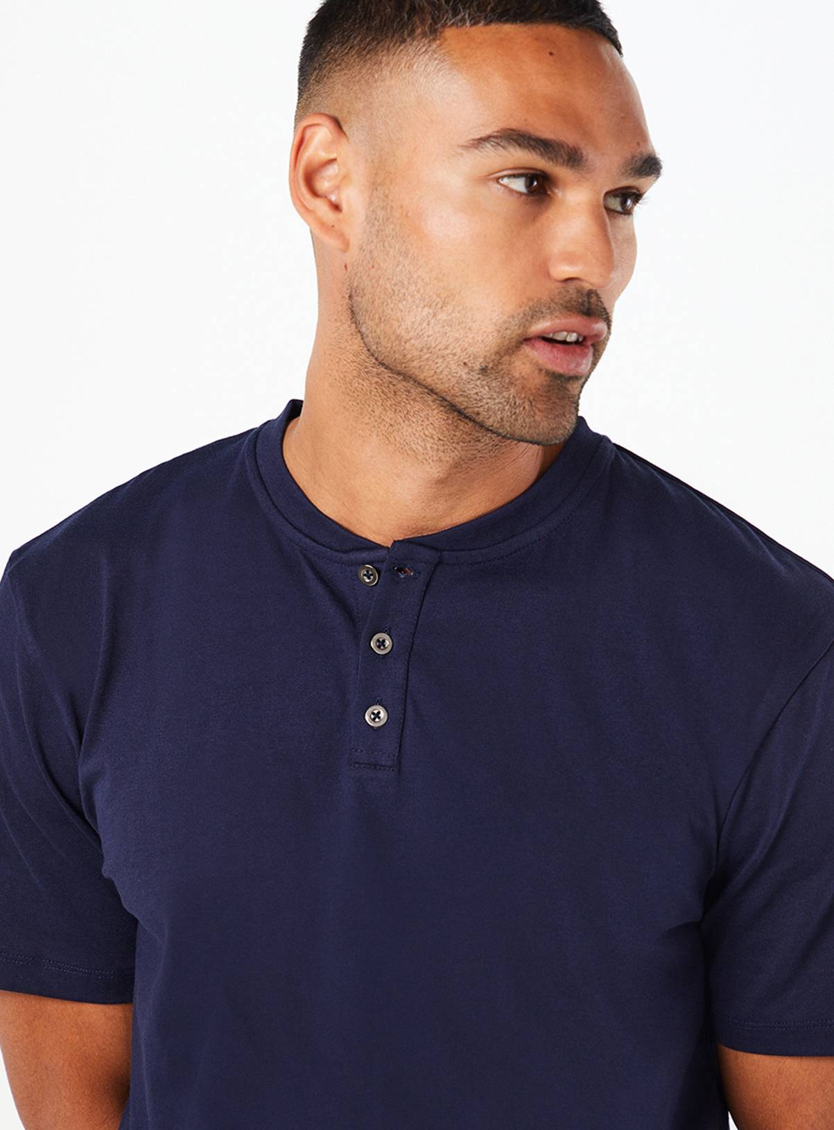 BURTON Navy Grandad Neck T Shirt S - Image 5