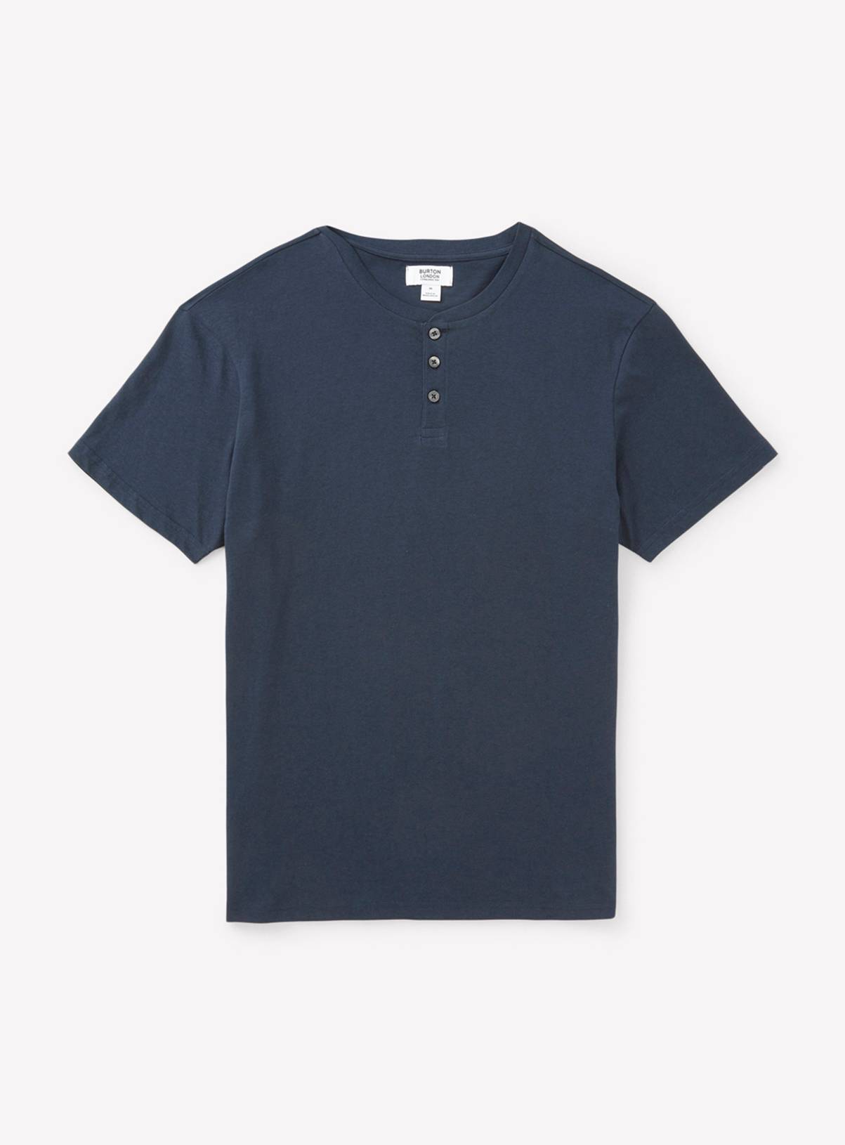 BURTON Navy Grandad Neck T Shirt S - Image 6
