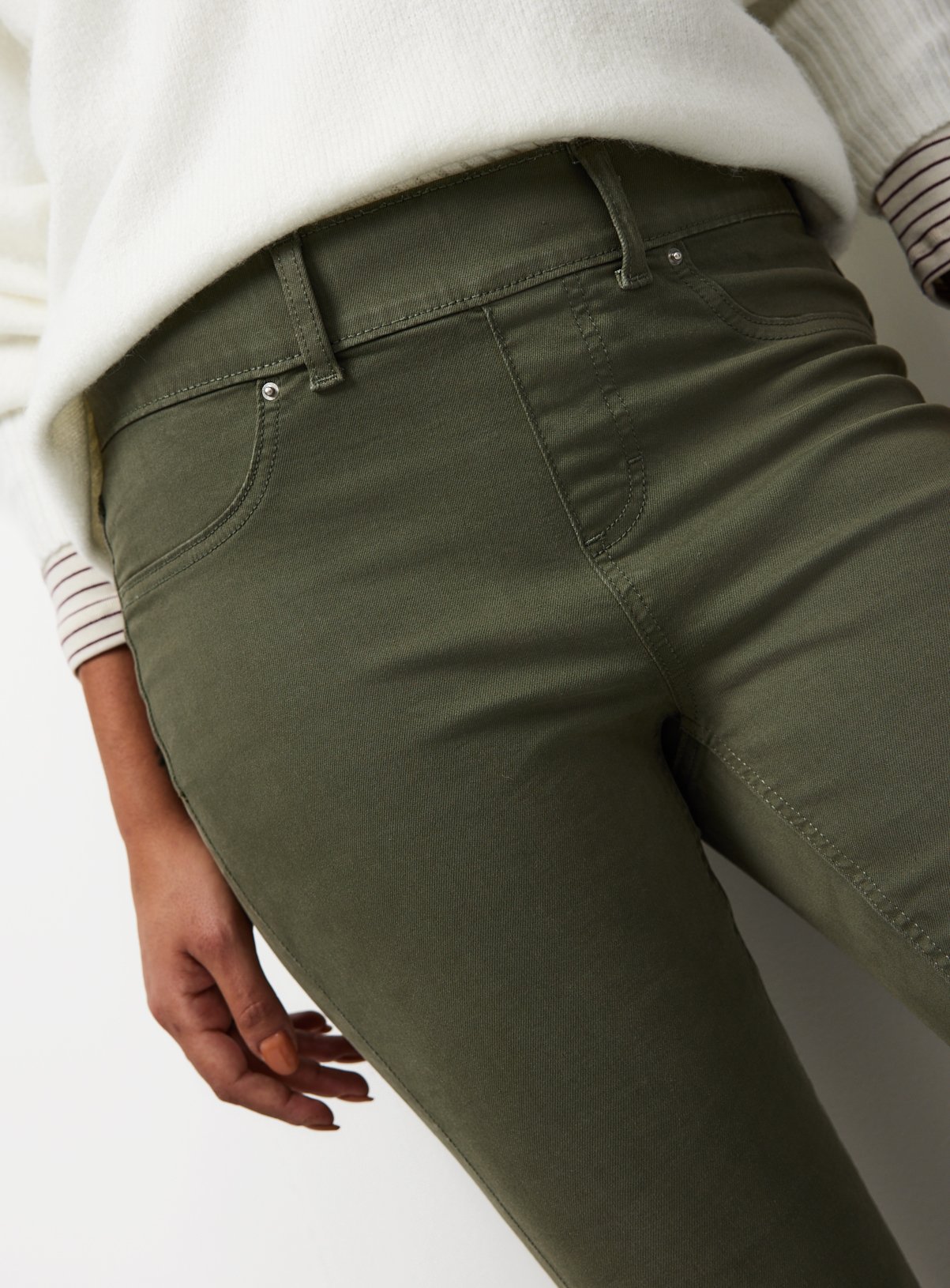 Khaki Mid Rise Jeggings 6 - Image 3 thumbnail
