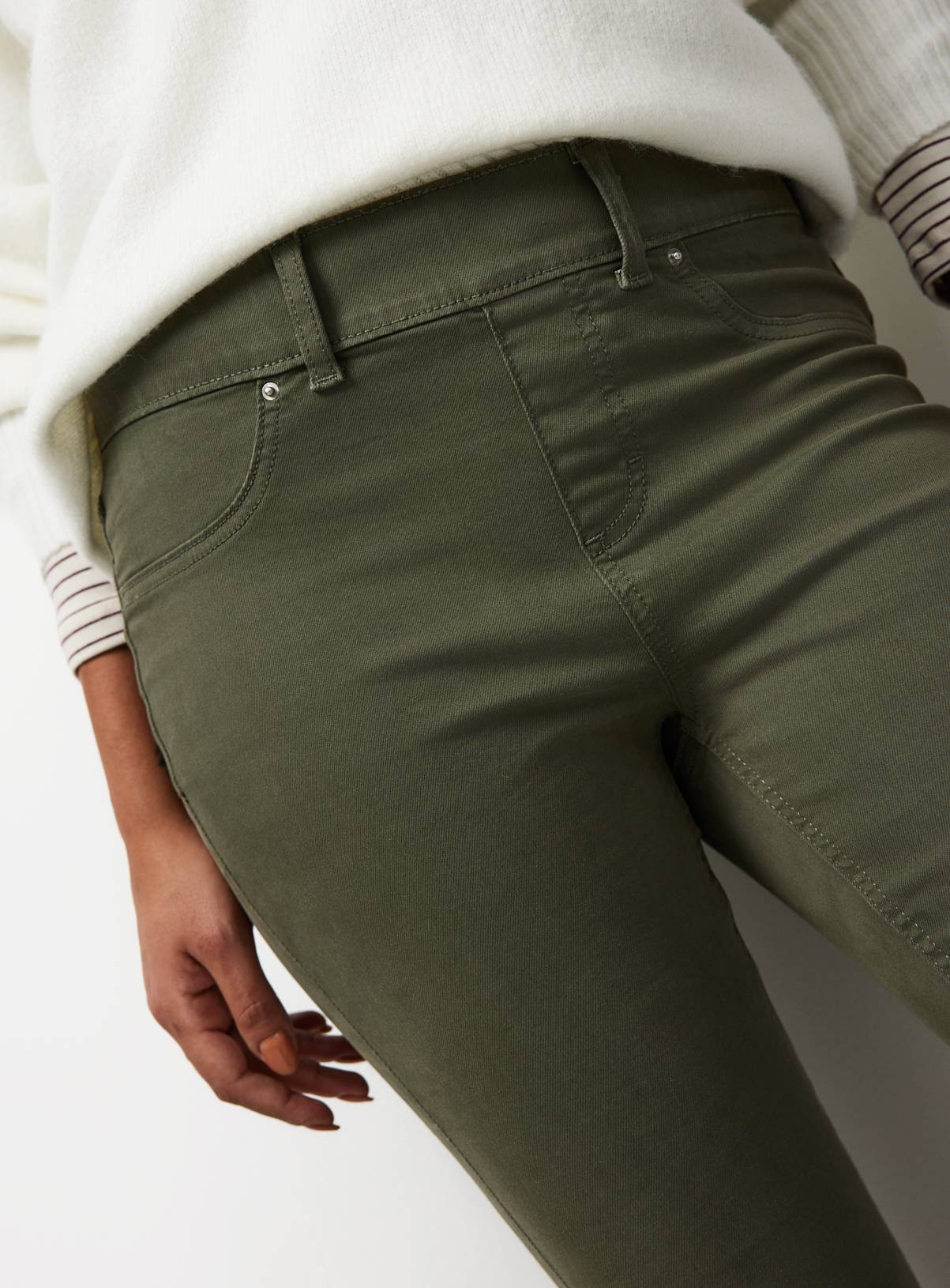 Khaki Mid Rise Jeggings 6 - Image 3