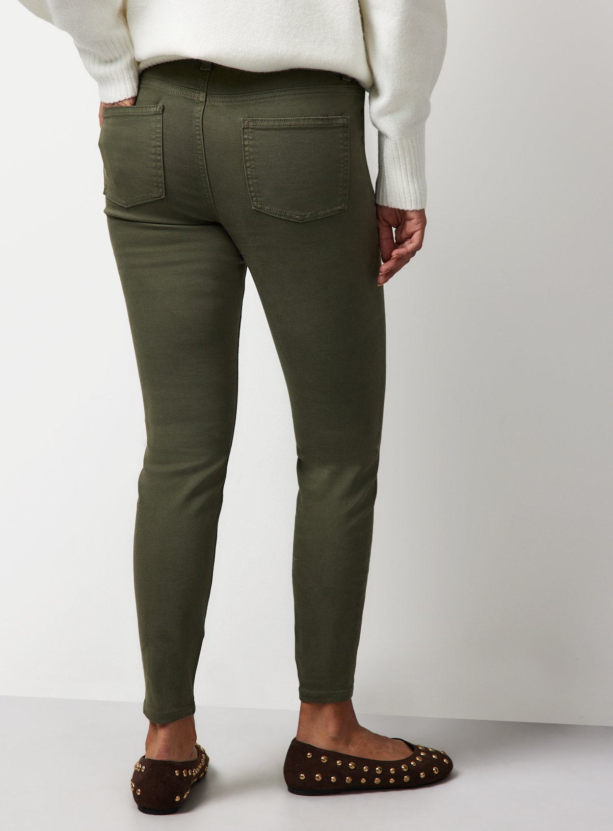 Khaki Mid Rise Jeggings 6 - Image 4 thumbnail
