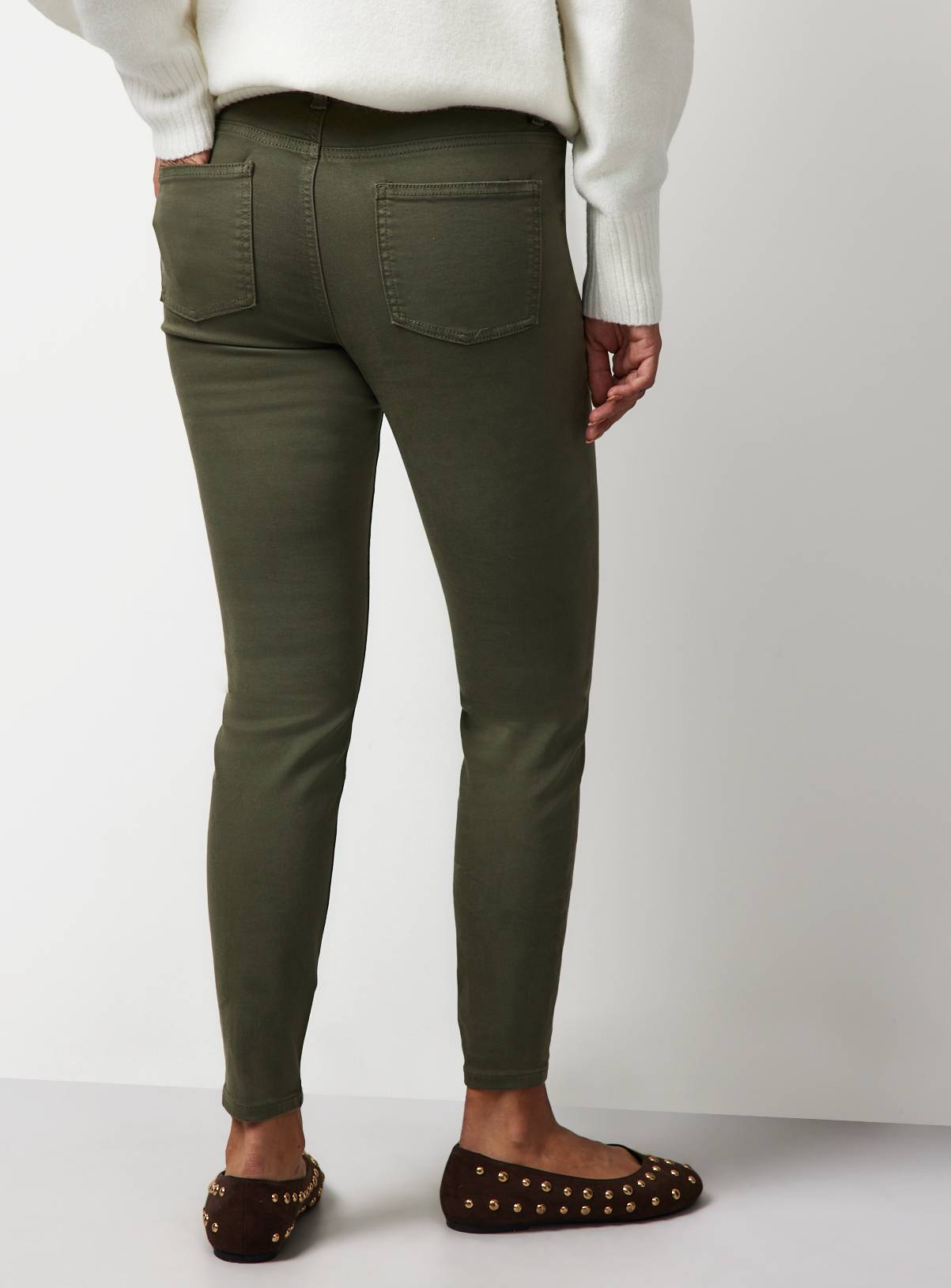 Khaki Mid Rise Jeggings 6 - Image 4