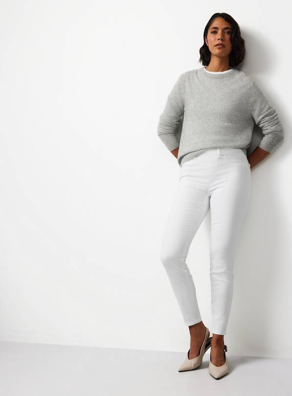 White Mid Rise Jeggings 18