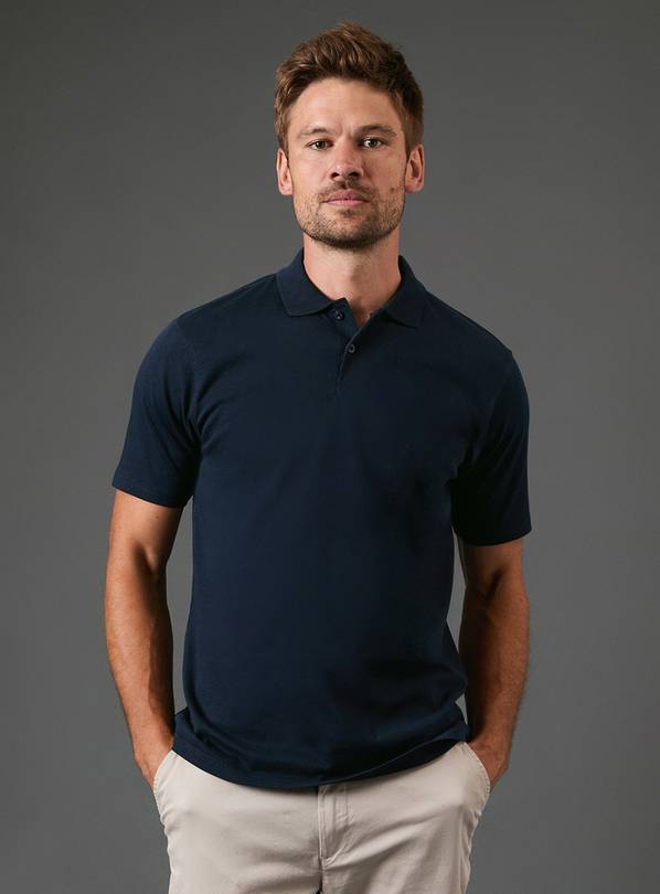 BURTON Navy Jersey Polo Shirt M