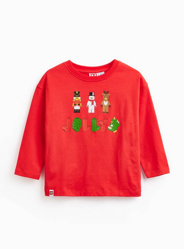 Red Christmas Lego Character Print Long Sleeve T-Shirt 6-7 years