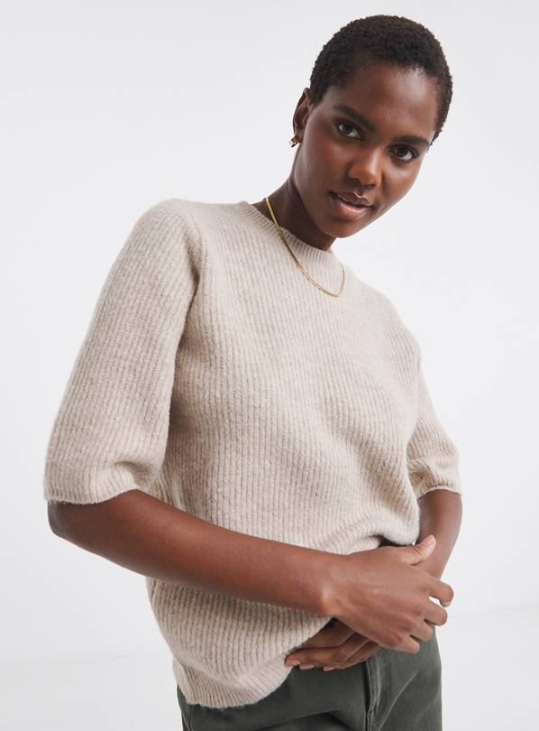 JD WILLIAMS Sponge Ribbed Short Sleeve Jumper 16-18
