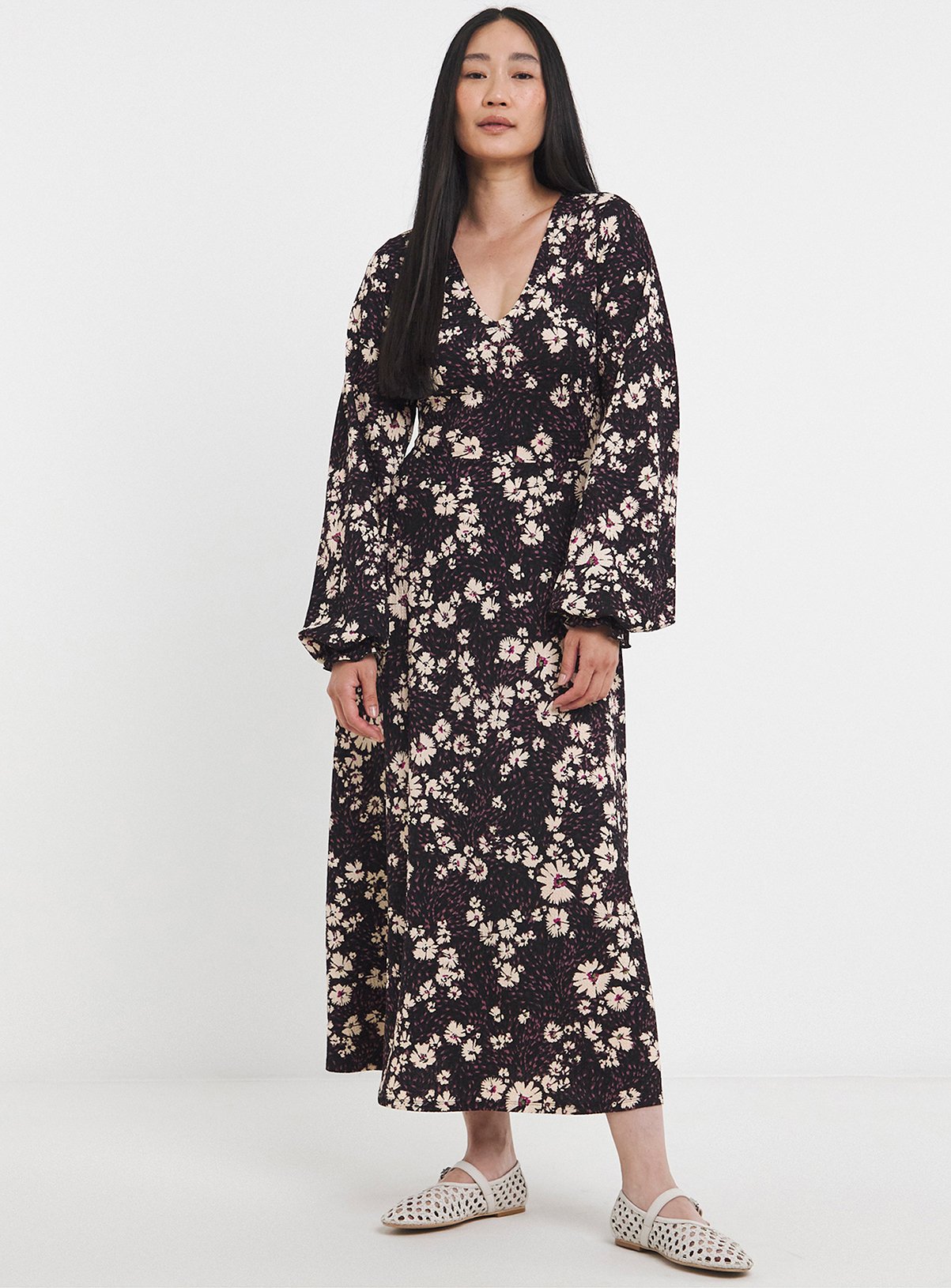 JD WILLIAMS Long Sleeve Textured Jersey Dress
