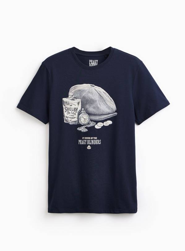 Navy Peaky Blinders Graphic Print T-Shirt XXXL