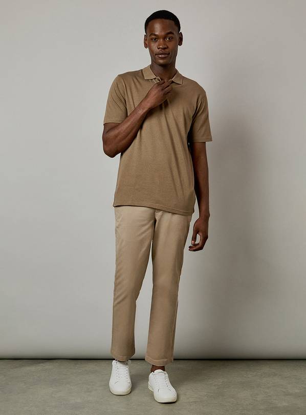BURTON Taupe Jersey Polo Shirt M