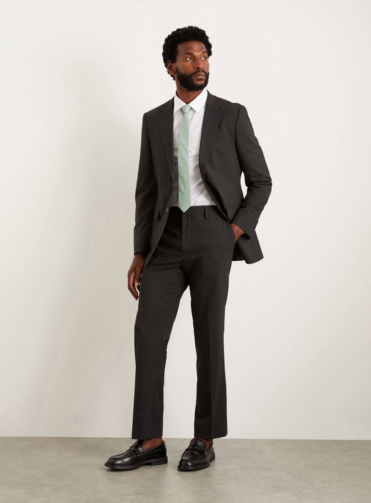 BURTON Charcoal Tailored Fit Essential Suit Trousers 32R - Image 1