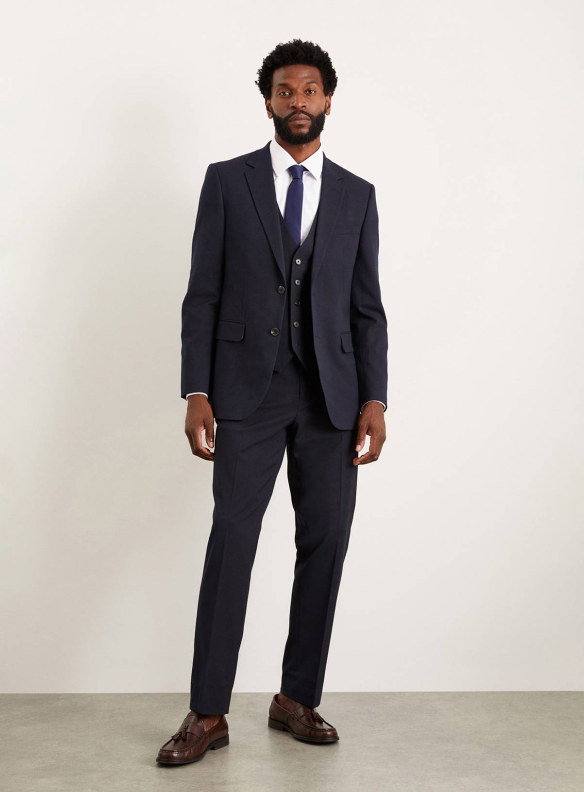 BURTON Navy Tailored Fit Essential Suit Trousers 30S - Image 1
