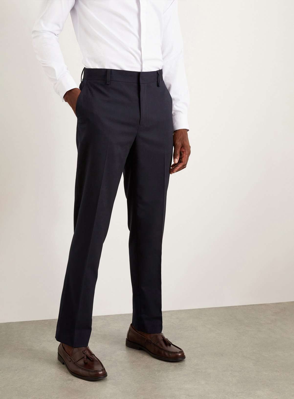 BURTON Navy Tailored Fit Essential Suit Trousers 30S - Image 2 thumbnail