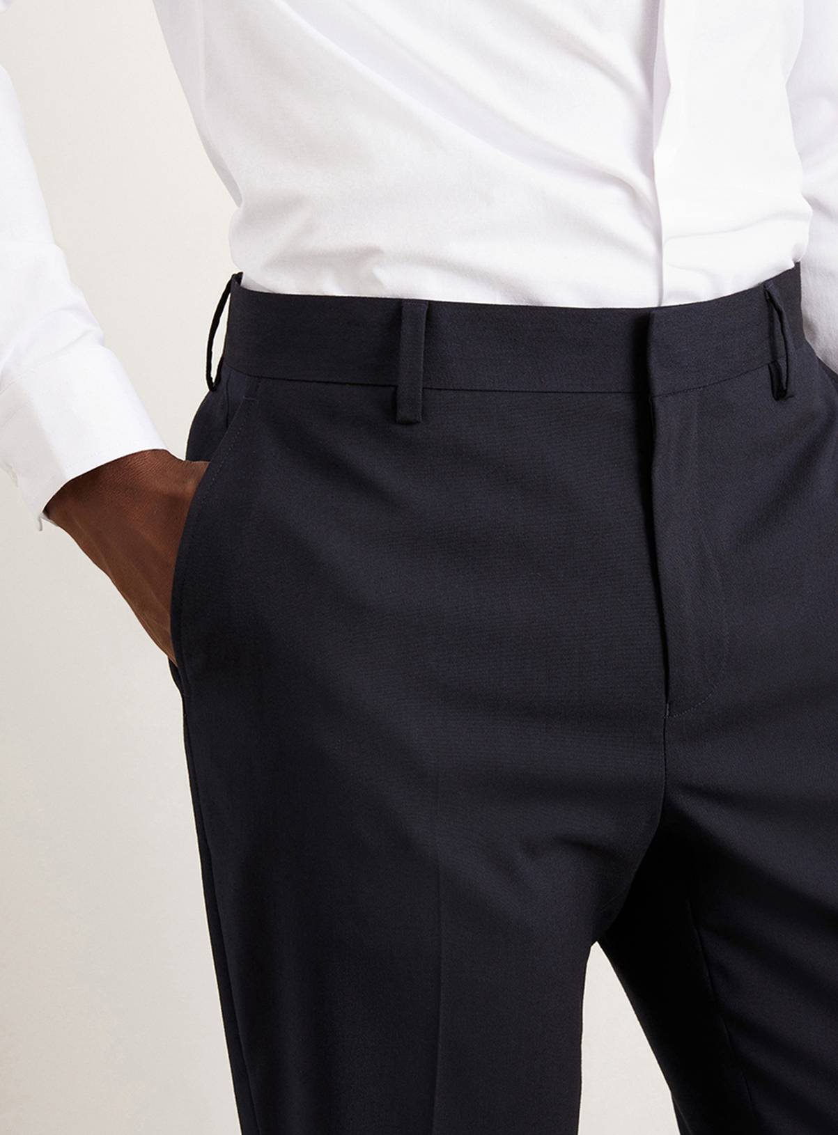 BURTON Navy Tailored Fit Essential Suit Trousers 30S - Image 4