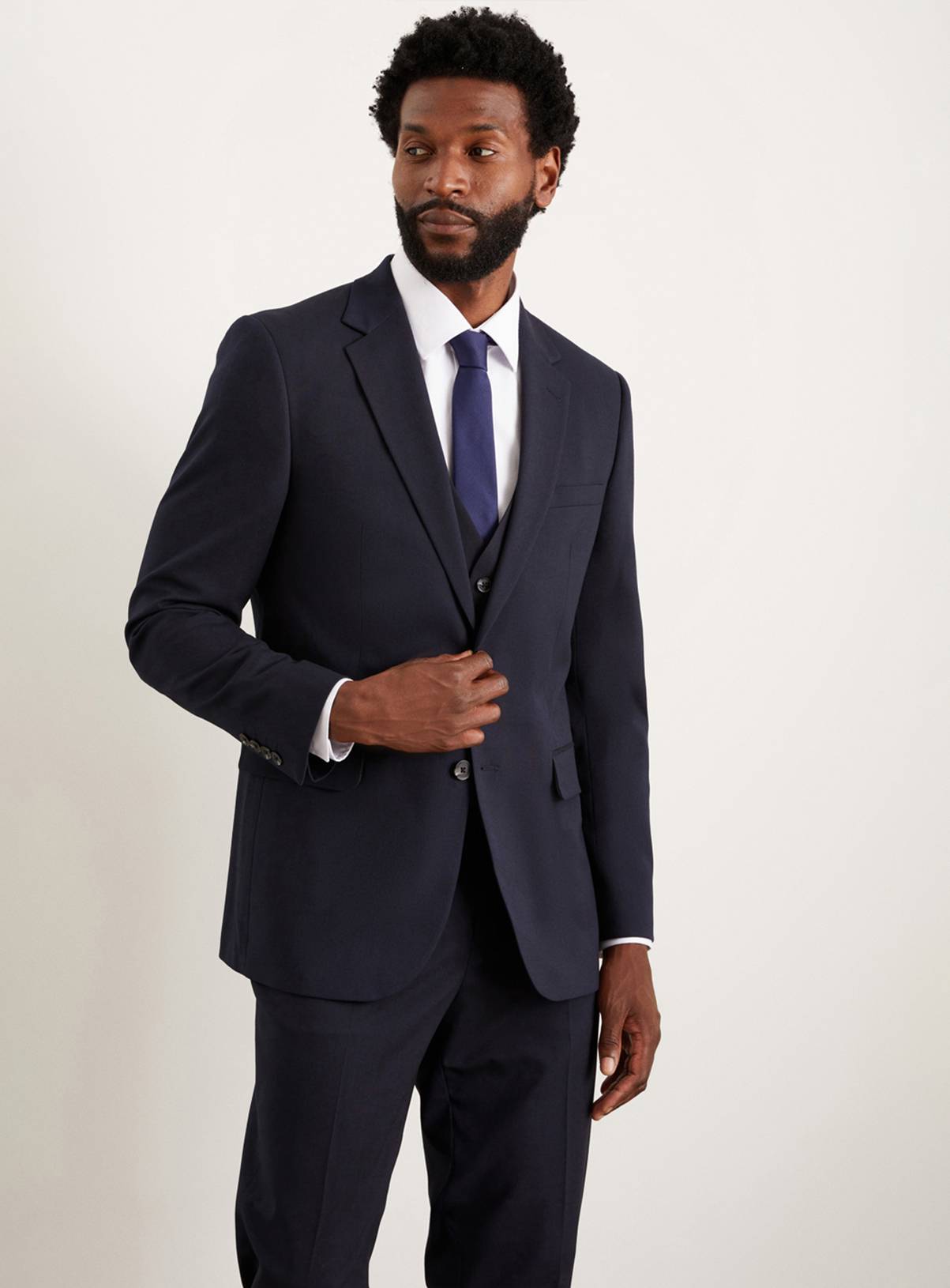 BURTON Navy Tailored Fit Essential Suit Jacket 42R - Image 1