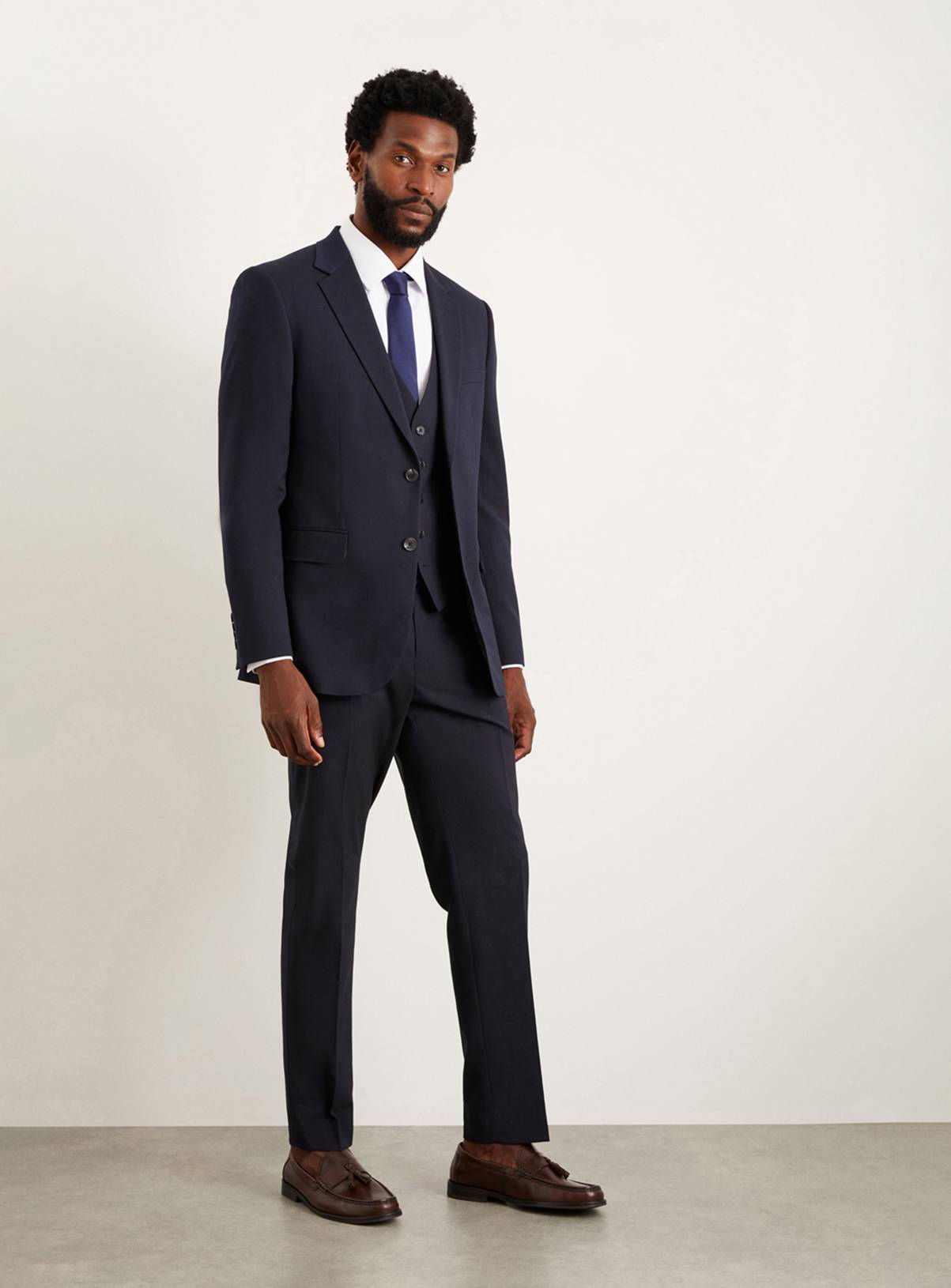 BURTON Navy Tailored Fit Essential Suit Jacket 42R - Image 2