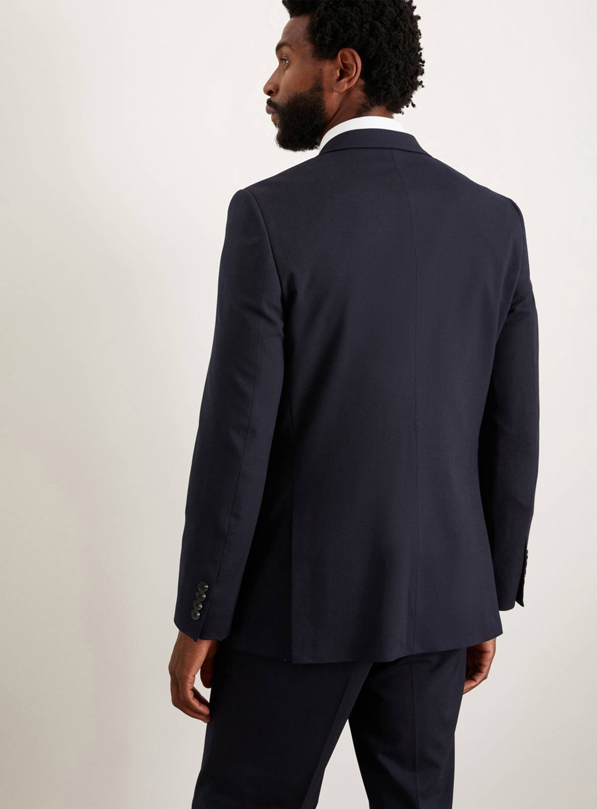 BURTON Navy Tailored Fit Essential Suit Jacket 42R - Image 3