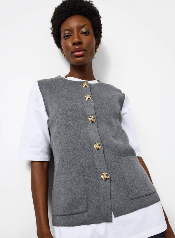 Charcoal Seam Detail Compact waistcoat 18