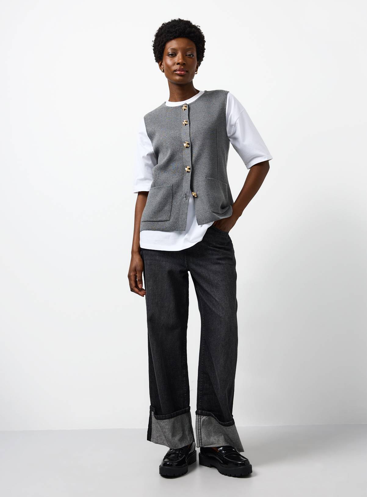 Charcoal Seam Detail Compact waistcoat 18 - Image 2