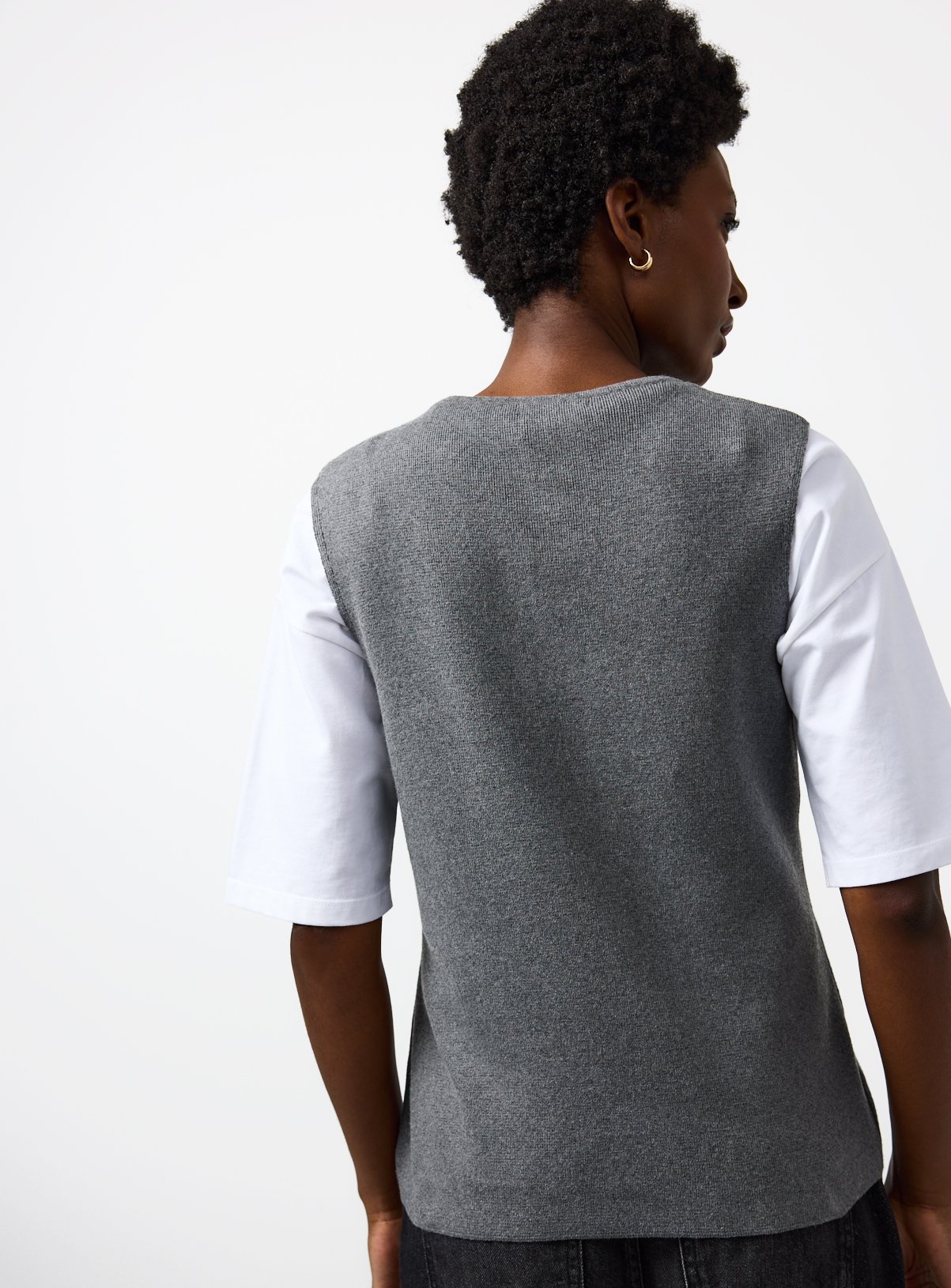 Charcoal Seam Detail Compact waistcoat 18 - Image 4 thumbnail