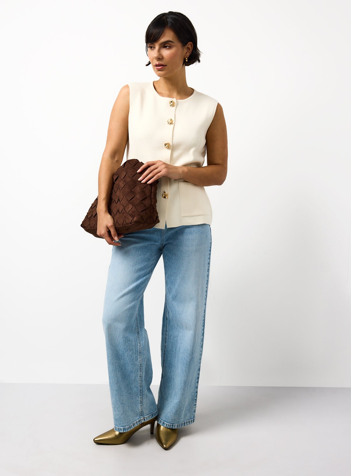 Cream Seam Detail Compact waistcoat 8 - Image 2 thumbnail