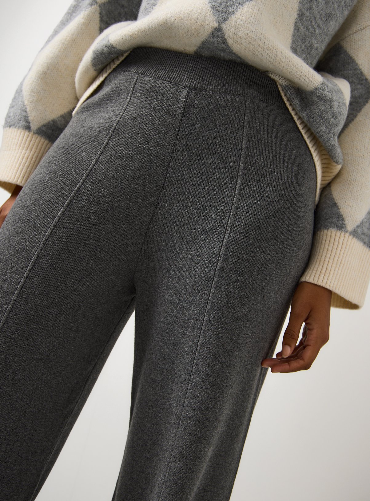 Charcoal Seam Detail Co-ord Wide Leg Trousers  10 - Image 2 thumbnail