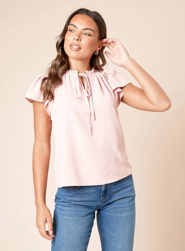 DOROTHY PERKINS Frill Sleeve Tie Front Top 10
