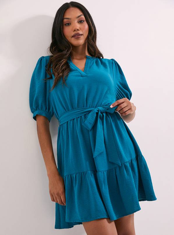 DOROTHY PERKINS Overhead Belted Puff Sleeve Mini Dress 14