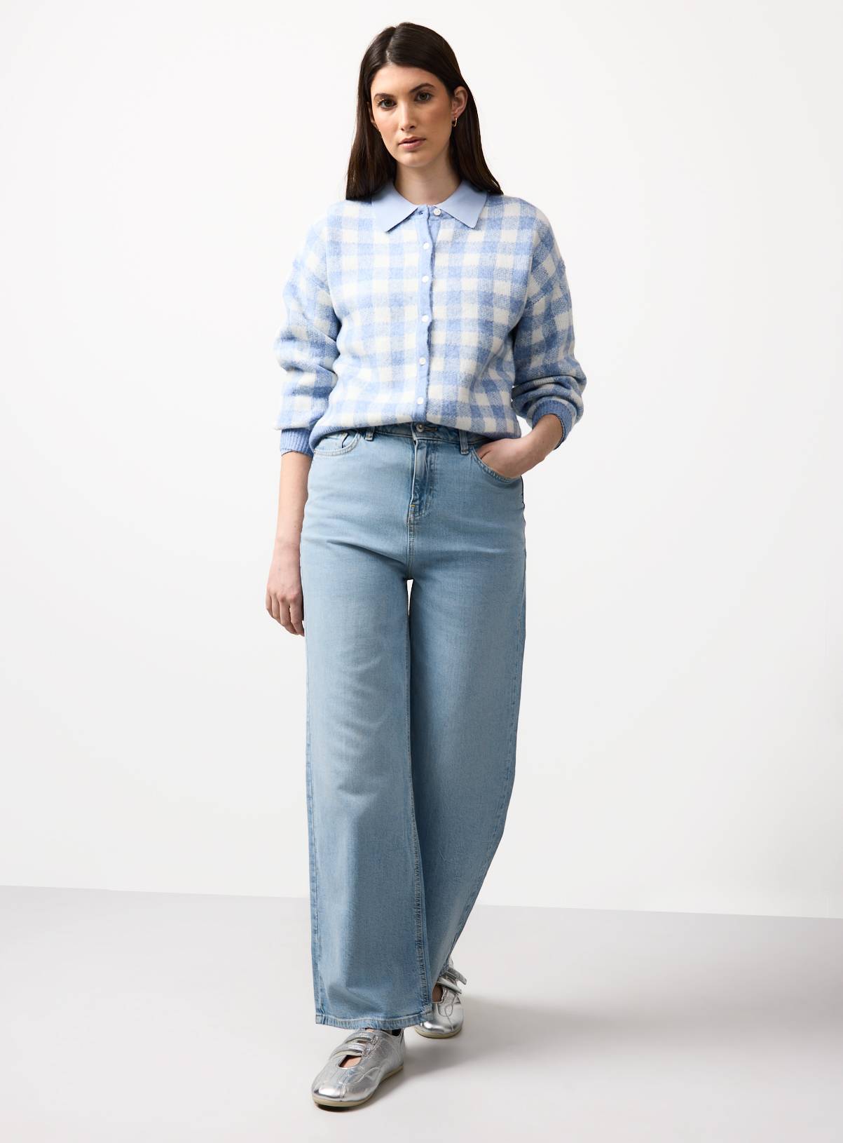 Blue Gingham Button Through Cardigan 20 - Image 3