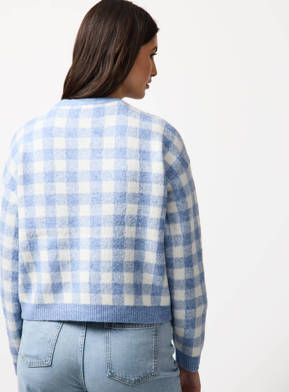 Blue Gingham Button Through Cardigan 20 - Image 4