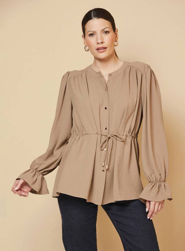 WALLIS Woven Drawstring Button Shirt 10