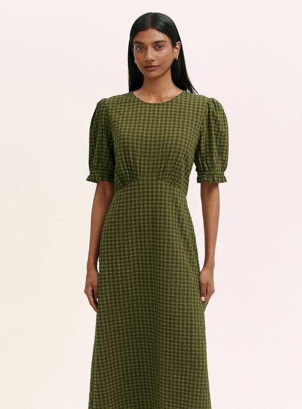 Buy FINERY Petite Mela Dress Khaki Gingham 10 Dresses Tu