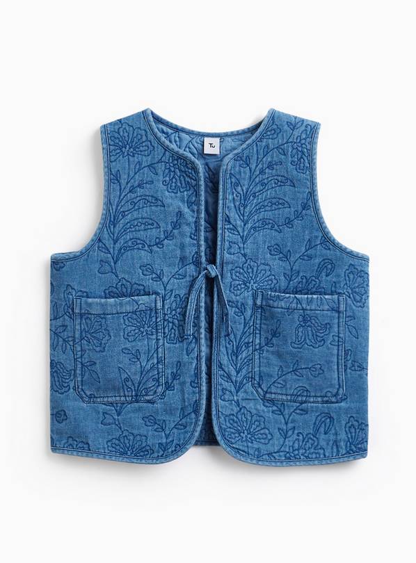 Blue Embroidered Denim Waistcoat 9-10 years