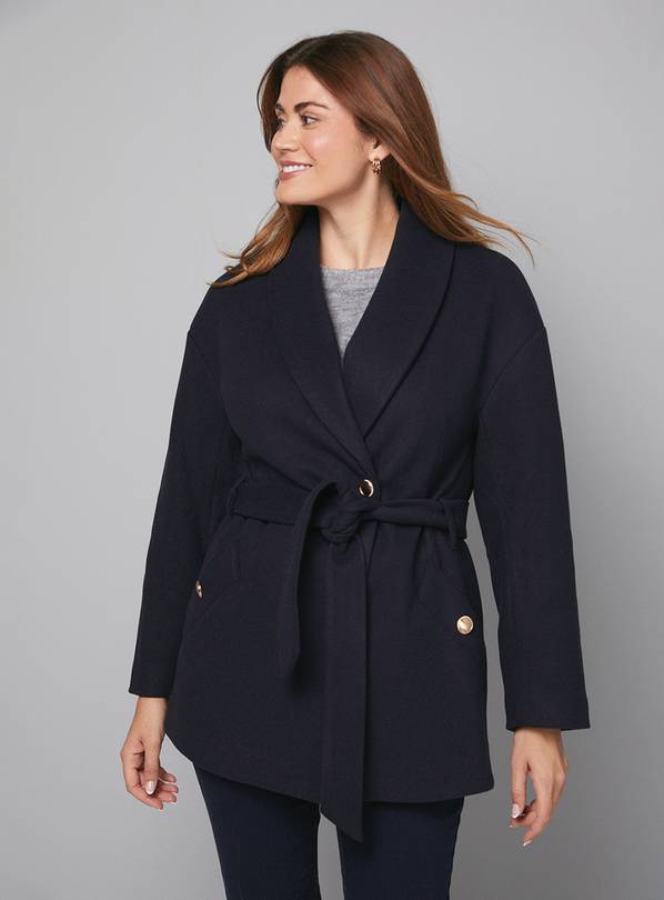 WALLIS Belted Shawl Collar Coat 18