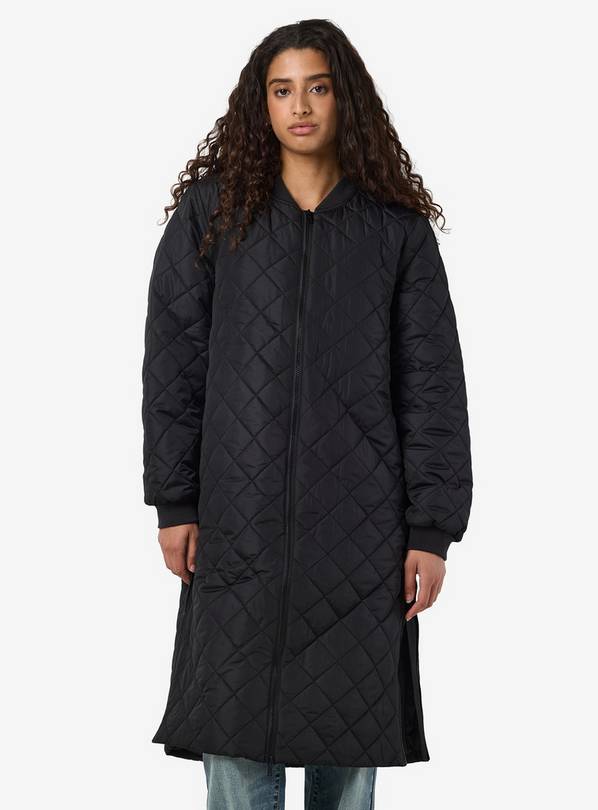 NOISY MAY Long Quilted Jacket In Black L
