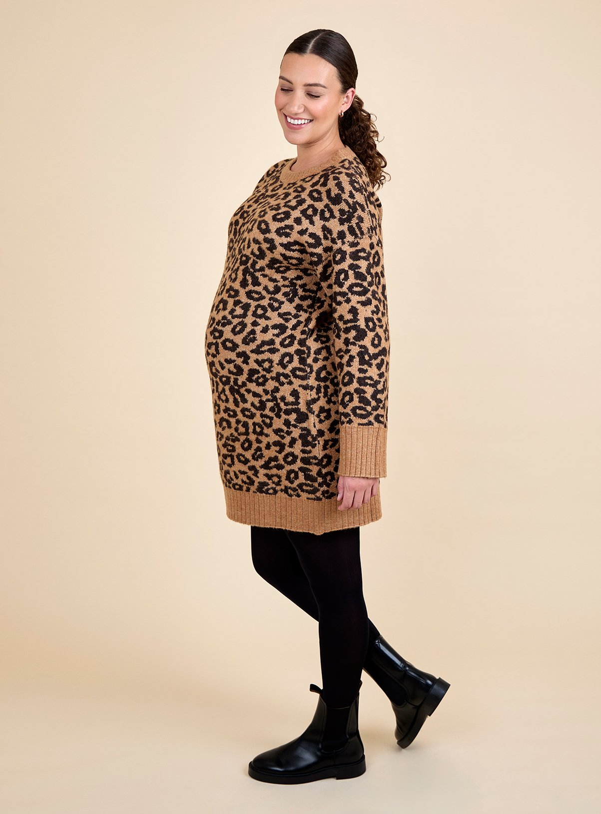 JOJO MAMAN BÉBÉ Animal Maternity Shift Mini Knitted Dress S - Image 2 thumbnail