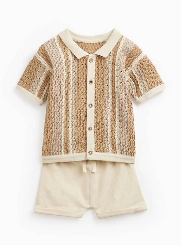 Stripe Knitted Shirt & Shorts Set 3-6 months