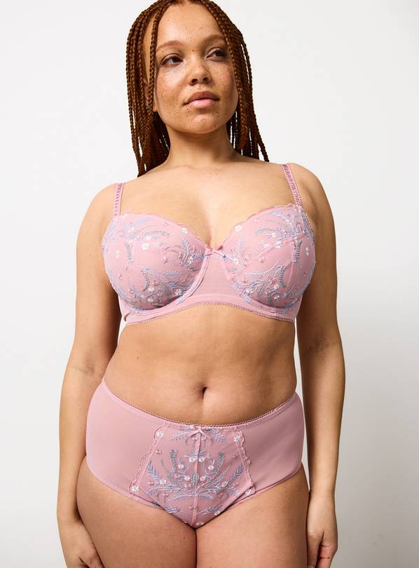 Pink Floral Embroidered Midi Knickers 14
