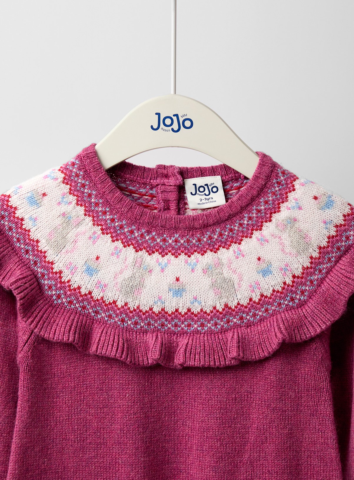 JOJO MAMAN BÉBÉ Mouse Fairisle Knitted Dress 6-12 months - Image 3 thumbnail