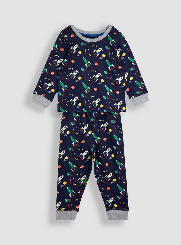 JOJO MAMAN BÉBÉ Glow In The Dark Space Print Jersey Pyjamas 6-7 Years