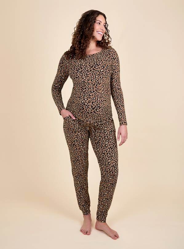 JOJO MAMAN BÉBÉ Maternity & Nursing Leopard  Pyjama Set M