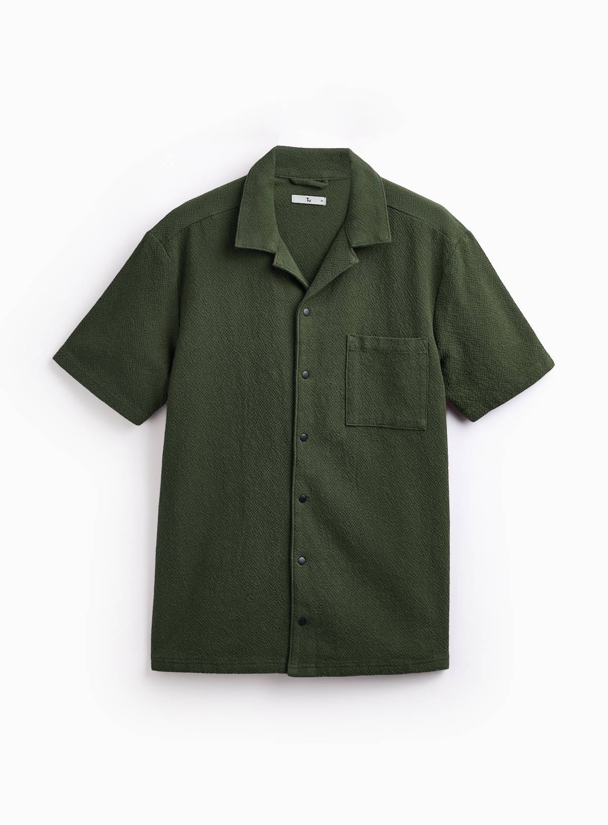 Khaki Seersucker Co-ord Shirt XXXXL - Image 3