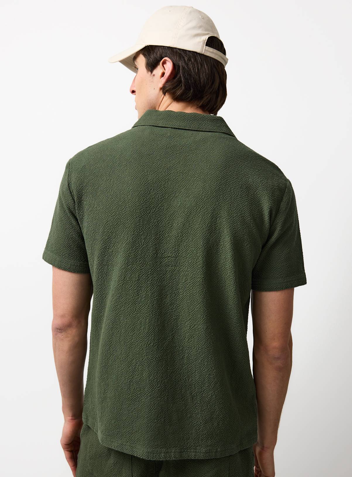 Khaki Seersucker Co-ord Shirt XXXXL - Image 5